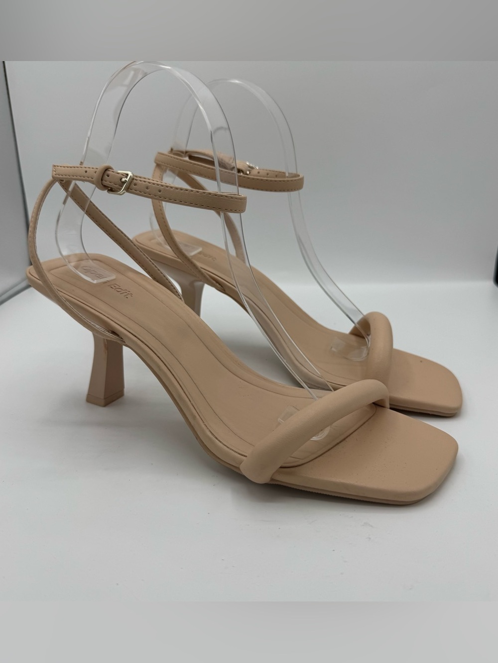 Open Edit Taytum Ankle Strap Heel Sandals Tan Cream Size US 9 neutral wedding